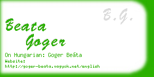 beata goger business card